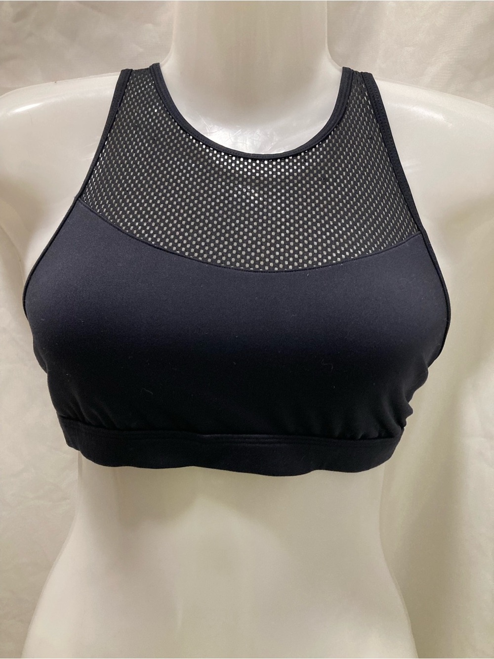 La SENZA Black Mesh Racerback Tank Top Large Size